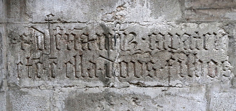 Blackletter memorial to a shoemaker, Lisbon cathedral